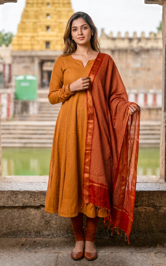 Digital Print Anarkali Suit